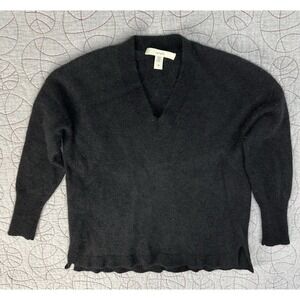 Lark & Ro Women's Medium Black Crew Neck Long Sleeve Sweater 100% Cashmere